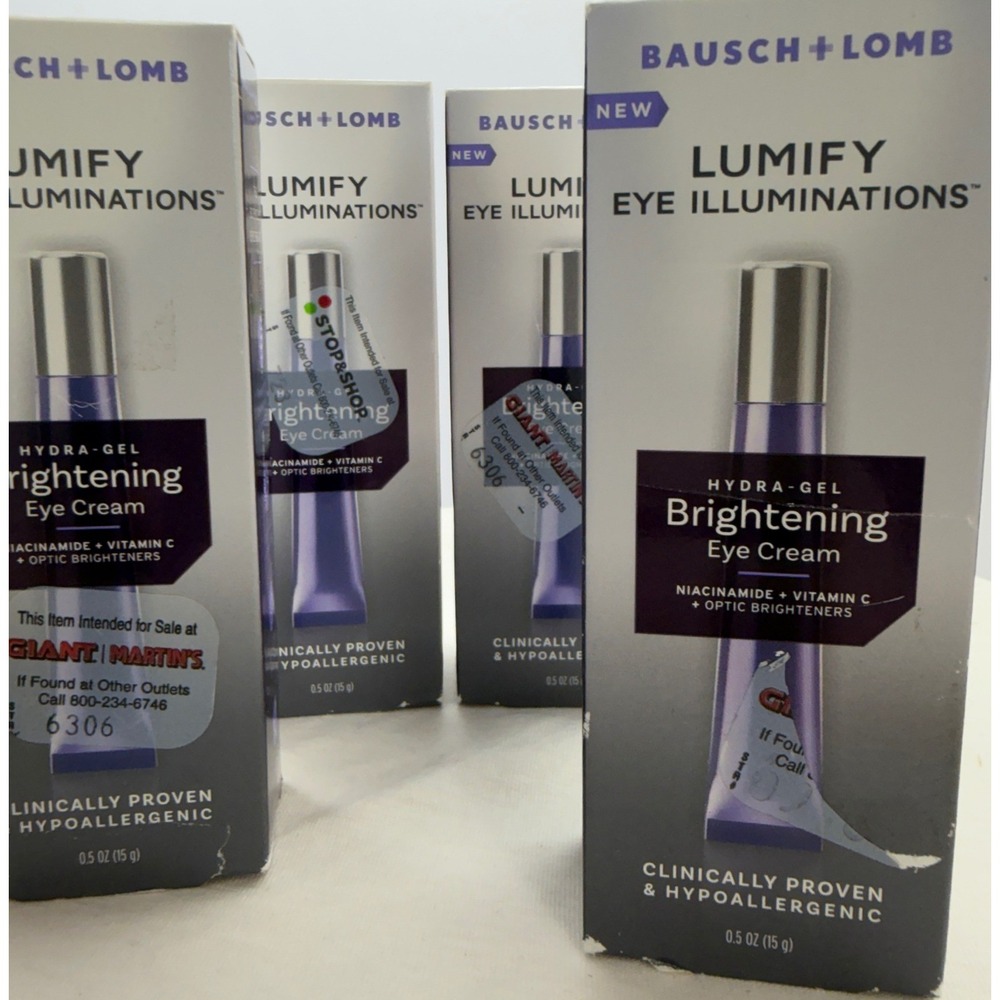 4pk Bausch + Lomb Lumify Eye Illuminations Hydra-Gel Brightening Eye Cream 0.5oz